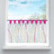 HongYa Scheibengardine Transparenter Voile Bistrogardine mit Schlaufen Wellen Muster H/B 60/140 cm Bunt Pink