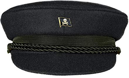 MADSea Elbsegler Premium Tuch mit Flaggenpin Pirat Jolly Roger schwarz Pin, Größe:57, Pins:Pirat Jolly Roger