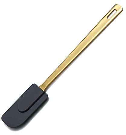 Gold Silicone Spatulas, Berglander Flexible Scrapers Baking Mixing Tool with Titanium Gold Plating, Baking Tools, Heat Resistant, Dishwasher Safe, Easy to Clean