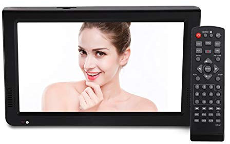 Elprico TV portátil, TV analógica Digital DVB-T-T2 de 10 Pulgadas 1024x600 TV portátil para automóvil con batería incorporada de 1200 mah para Caravana al Aire Libre/automóvil/Camping/Dormitorio
