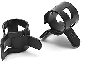 Kyuionty 50 Stück Federband-Clips, 8 mm, für Luftschläuche, Wasserleitungen, Kraftstoffschlauchleitung, Silikon, Vakuum-Schlauchschelle (schwarz)