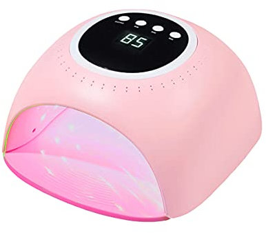 60W Cordless LED UV Nail Lamp for Nails, Rechargeable UV Light with 4 Timers Setting, LCD Display, Auto-Sensing, Red Light Whitening Function Nails Art Tools (Red Light)