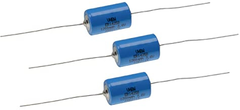 vhbw 3x pila cilindrica ER14250 - Batterie speciali con contatti a saldare (1200mAh, 3,6V, Li-SOCl2)