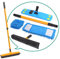 EJG Magic Pet Hair Remover, Rubber Broom & Squeegee & Mop, for Carpet Floor Cleaning, with Microfiber Dust Mop, Extendable, Silicone Bristles Long Handle Sweeper Household Hardwood Tiles Window
