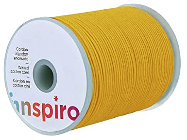 INNSPIRO ‎260321 2mm Gewachst Baumwollschnur, Fein, Gelb, 100m Länge