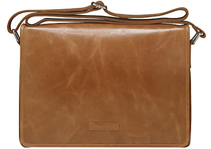dbramante1928 - Marselisborg - Laptoptasche - Aktentasche aus Leder 14 Zoll - Umhängetasche für Herren & Damen - Laptop Tasche Für Business & Arbeit - Dänisches Design - Golden Tan - (2nd Gen)