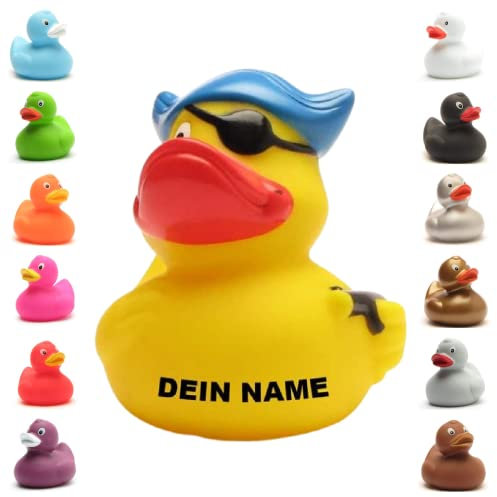 Badeente - personalisierbar (Pirat Ente mit Hut)