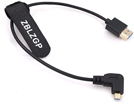 ZBLZGP Câble HDMI 2.1 8K pour caméras de poche Blackmagic Caméras de cinéma Moniteur TV PS5 ATOMOS Ninja V Portkeys HDMI Splitter Câble numérique Cordon (coude gauche Micro HDMI-HDMI)