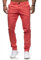 Osheoiso Hommes Chino Pantalon Couleur Unie Chic Pantalon Décontracté Coupe Ajustée Pantalon Eté Streetwear Jeans Moulants Trekking Cargo Pantalon Extensible A Rose M