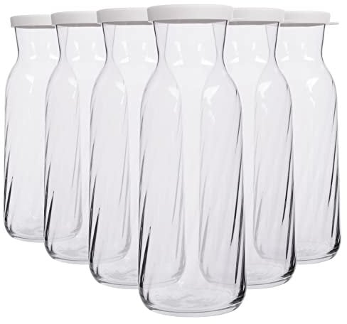 Lav Fonte Opticglas Carafes - 1,2 L - Weißer Deckel - 6. Packung