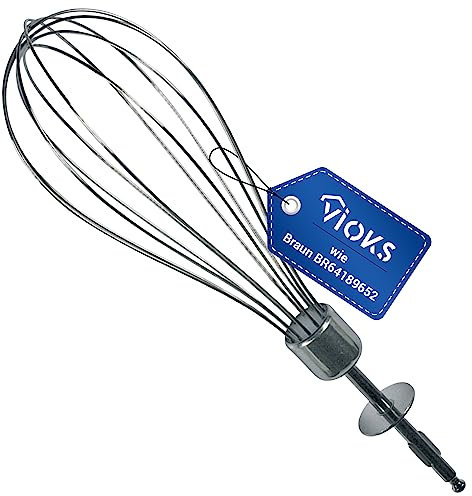 VIOKS Braun BR64189652 Fouet plongeant Ø 50 mm de rechange pour fouet Braun Multiquick Accessoire pour mixeur plongeant Braun Multiquick