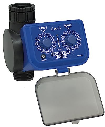 Programador de grifo para automatizar la nebulización en tu jardín o patio. Configura el ON/OFF en segundos para ahorrar agua y ajustar tu nebulización al calor actual