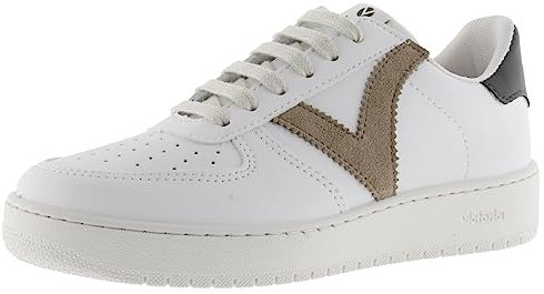 Victoria Basket Basse Unisexe Madrid Effet Cuir & Pièces Colorées en Contraste 1258201 pour Adulte Stone 39