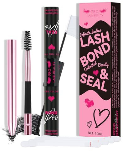 PRO Wimpernkleber und Sealer DIY Wimpernverlängerung Wimpernkleber bond and seal Mascarastab Nachsorge Versiegelung super starker Halt 48 Stunden wasserdicht(schwarze Bindung+ klare Versiegelung)