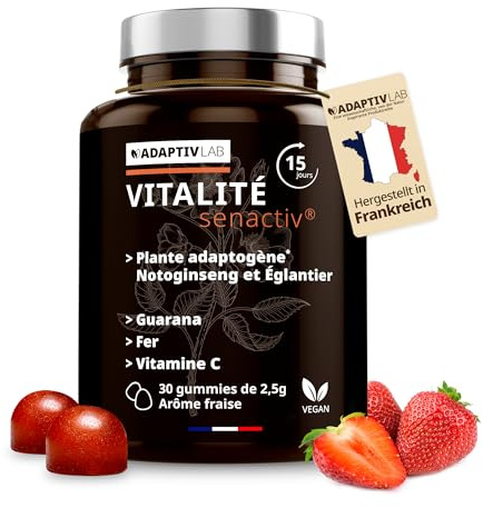 AdaptivLAB Senactiv Vitamin C, Eisen Und Guarana, Vegan, Fruchtgeschmack