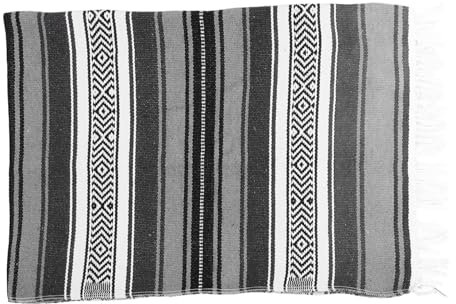 TOPBATHY Mexikanische Yogadecke Gemischtes Cape Gewebte Matte Grau 130 X 180 cm Polyester-Baumwolle Weich und Lebendig