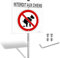 Goodvia Panonceau Interdit Aux Chiens 30x30cm aluminium avec colonnes 90cm, Réfléchissant panneau chien crotte Convient pour l'extérieur