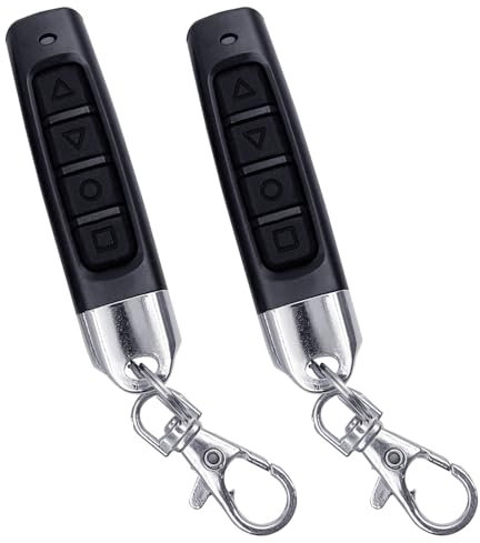 2 Pezzi Telecomando Cancello Universali 433 MHZ, Telecomando Universale Porta Telecomando 433 mhz Universale Trasmettitore Portachiavi Porta Garage Telecomando, Codici Fissi e Codici di Apprendimento