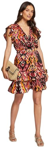 Morgan Femme Robe Courte à Motif et Volants Taille 42