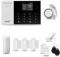HUXGO® HXA005 Funk Alarmanlage Set WiFi + GSM mit Sirene | Alarm System mit Bewegungsmelder, 3X Tür- Fenstersensor, Fernbedienung | Wohnmobil Alarmanlage