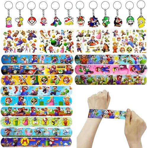 Favores de Fiesta de Mario, Mario Regalos de Cumpleaños, Mario Set de Regalos de Fiesta, Mario Favores de Fiesta, Mario Pulsera Niños Cumpleaños, para Niños Regalos Fiesta