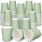JarThenaAMCS Lot de 200 tasses à café jetables en carton vert sauge de 255 ml pour vacances, mariage, fête prénatale, fête d'anniversaire