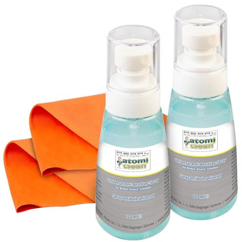 AtomiClean Antibeschlagspray: 2er-Set Universal-Anti-Beschlag-Spray für Brillen, Scheiben, je 100 ml (Auto-Antibeschlagspray, Auto-Innenglas-Anti-Fog-Spray, Brillenreiniger)