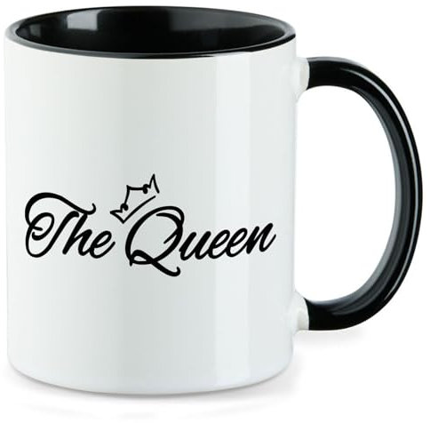 Huuraa tasse à café The Queen Krone Mug Cadeau Noir 330ml The Queen Krone Présent