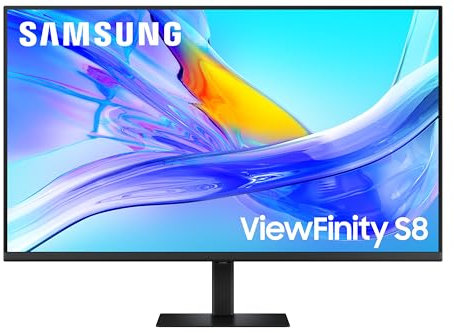 Samsung Monitor ViewFinity S8 (S37D800UAU), Flat, 37'', 3840x2160 (UHD 4K), HDR10, 60Hz, 5ms, HDMI, DP, Ingresso Audio, PIP, PBP, Easy Setup Stand