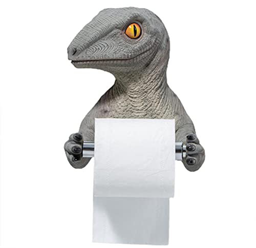 GYZOUKA Dinosaur Toilet Paper Holder Wall Mount Toilet Paper Rack Roll Paper Holder Paper Towel Rack (Velociraptor)