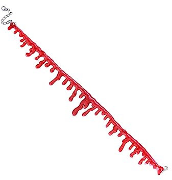 ifundom Gothic Halloween Blut Halskette 4 Stück Rote Handgemachte Make up Blutfleck Ketten Party Ball Kostüm Schmuck