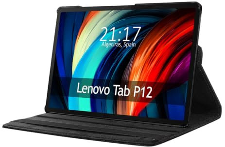 Tumundosmartphone Custodia girevole 360 per Lenovo Tab P12 12.7 colore nero