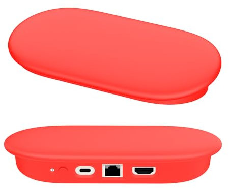 Host Protective Case Box Cover for Google TV Streamer 4K, Anti Drop Silicone Protective case For Google TV Streamer 4K TV 2024 (Red)