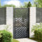IKAYAA Puerta de Jardín 105x180 cm, Puerta para Valla con Sistema de Cerradura Acero Oxidado, diseño en Cruz