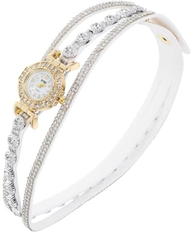 VALICLUD Perlenarmbanduhr Anzeige Quarz Gold armschlinge Geschenkuhr für Frauen Mode Damenuhr Blue