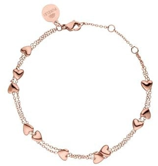 Purelei® Alohi Heart Armband – Zweireihiges Herz-Armband aus Edelstahl in Gold, Silber & Roségold (Rosegold)