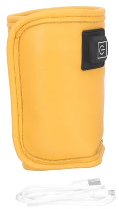 QUMIIRITY Portable USB Baby Bottle Warmer Cover for Travel Feeding, Intelligent 3-Level Temperature Control Milk Warmer Sleeve, USB Powered Insulated Warm Milk Sleeve, Orange