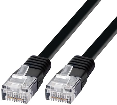 BIGtec 3m CAT.6 LAN Ethernet Kabel flach Netzwerkkabel flachband Patchkabel Gigabit Patch DSL schwarz Kupferkabel Flachkabel RJ45 Stecker Cat6 kompatibel PS5 Netzwerk Switch DSL Router Modem