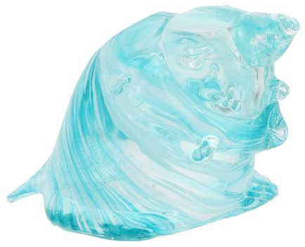 EPIGEIST Glass Sea Snail Decoration for Home and Office Transparent Ornament with Craftsmanship and Practical Desk Adornment for Shelves Tables and Windowsills