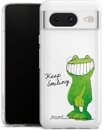 Silikon Hülle kompatibel mit Google Pixel 8 Case transparent Handyhülle Frosch Motivation Janosch