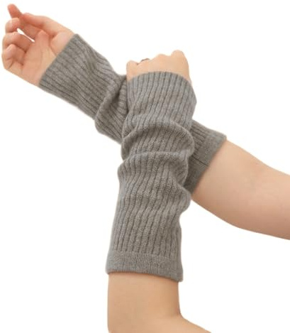 Prettystern Damen Kaschmir Arm-Stulpen Arm-wärmer Rippenstrick Pulswärmer für Ellenbogen