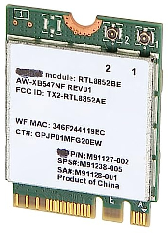 Ouitble RTL8852BE WiFi 6 Netzwerkkarte High Speed ​​1800 Mbit/s Dual Band 2,4 G 5 G Bluetooth 5,2 M.2 Wireless Karte für PC Desktop Computer Motherboard Upgrade