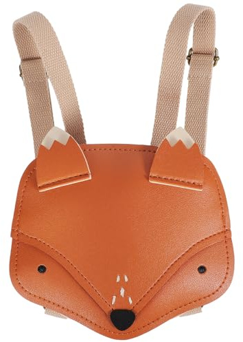 BESTonZON Pu Rucksack mit Fuchsmotiv für Mädchen Niedlicher Kleiner Rucksack mit Reißverschluss Multifunktional und Robust für Freizeit und Freizeitparks Geeignet