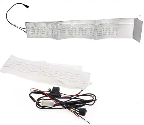 Lenkradbezug 12V Lenkradheizungsset Mit Beflocktem Stoff, 4 Schalter Universelle Heizkissen 60 X 9 cm Beheizbare Bezüge Für Autos(Red Led Switch)