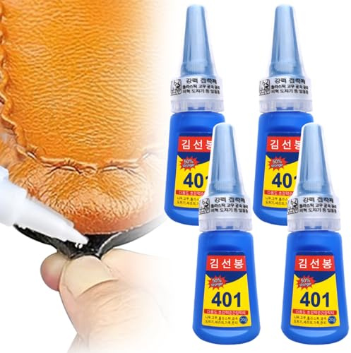 401 Super Glue Nail Liquid for Shoes Repair High Strength Multi Purpose Adhesive for Metal Plastic Jewelry Fast Drying Low Whitening (4 Pack 20ml Each)