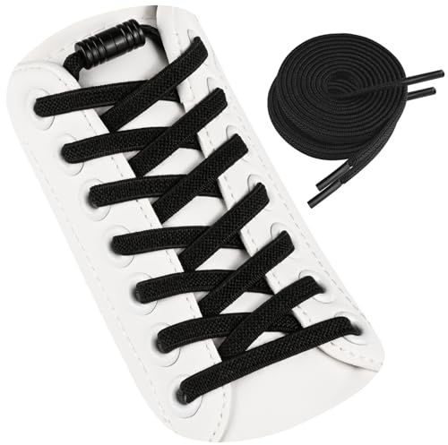 Vancle 2 Pares Cordones Elásticos, Cordones Elásticos Sin Nudo con Hebilla Metal, Cordones Perezosos, Cordones para Niños, Adultos y Ancianos