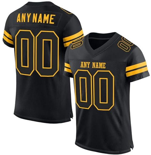 American Football Jersey Personalised Name Number Team Breathable American Football Shirt for Fans Adult Youth Kid, Custom Quick Dry Lightweight Short Sleeve Practice Jersey Rugby Uniform