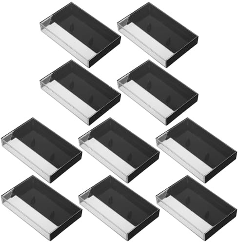 HOODANCOS Boîte à Cassettes Transparente en Plastique PS, Lot de 10 Pièces, Design Rétro Élégant Extérieur Lisse, Rangement Multifonctionnel pour Cassettes Audio