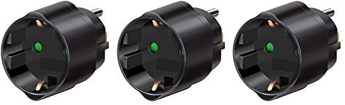 3 Adapter Brennenstuhl Reisestecker Adapter, Steckdosenadapter Reise (FÃÃür: USA Steckdose und Euro Stecker) Farbe: schwarz