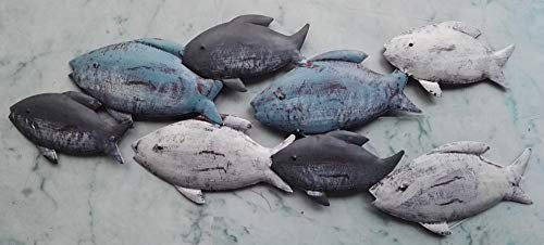 Deko-Impression Wunderschönes Wandobjekt Fische bunter Fischschwarm Wanddekoration Eisen
